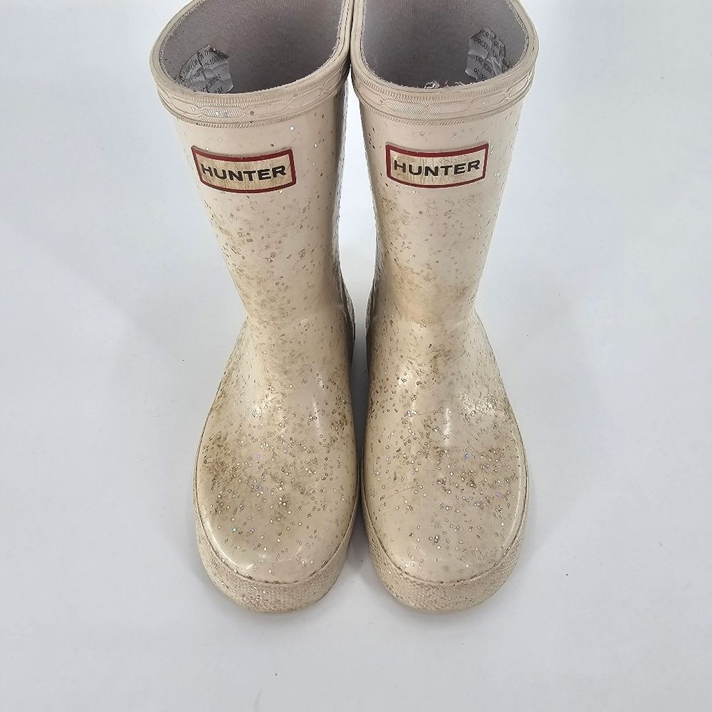 Hunter boots sparkle white 10 little girls 9 boys rain toddler